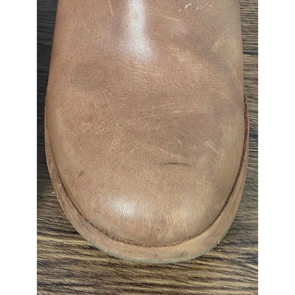 Merrell women's Brown Leather Mid-calf Boots size 7.5 Side Zip Comfort Heel